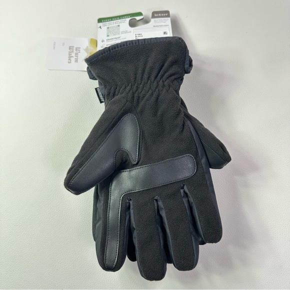 4/$25** NEW Men’s XL Isotoner Sleek Heat Black Winter Gloves - Picture 2 of 5